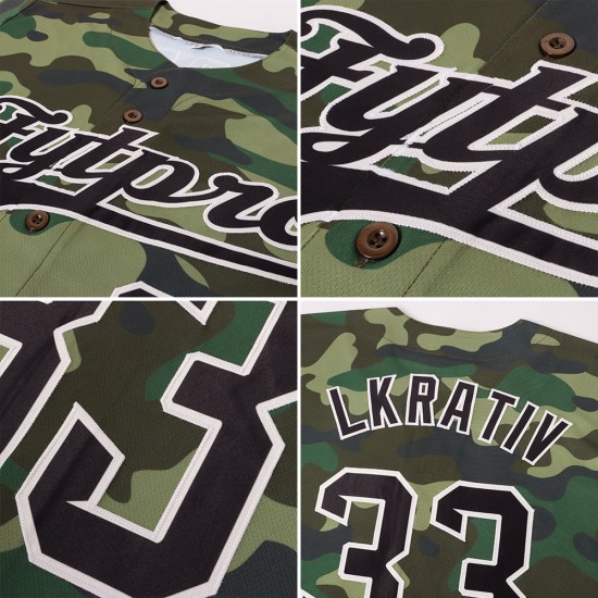 Benutzerdefiniertes authentisches Salute To Service Baseball-Trikot in Camo-Schwarz-City-Creme Benutzerdefiniertes authentisches Salute To Service Baseball-Trikot in Camo-Schwarz-City-Creme