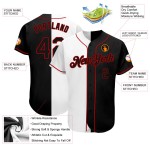 Benutzerdefiniertes Weiß-Schwarz-Rot Authentic Split Fashion Baseball Jersey Benutzerdefiniertes Weiß-Schwarz-Rot Authentic Split Fashion Baseball Jersey