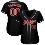 Benutzerdefiniertes authentisches schwarz-rot-weißes Baseballtrikot Benutzerdefiniertes authentisches schwarz-rot-weißes Baseballtrikot