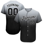 Benutzerdefinierte grau schwarz-weiß authentische verblasst Mode Baseball Jersey Benutzerdefinierte grau schwarz-weiß authentische verblasst Mode Baseball Jersey