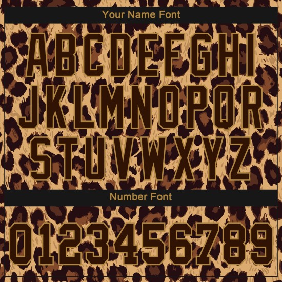 Benutzerdefinierte Braun Braun-Altgold 3D Muster Design Leopard Authentic Baseball Jersey Benutzerdefinierte Braun Braun-Altgold 3D Muster Design Leopard Authentic Baseball Jersey