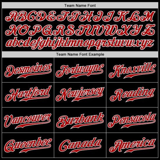 Benutzerdefiniertes authentisches schwarz-rot-weißes Baseballtrikot Benutzerdefiniertes authentisches schwarz-rot-weißes Baseballtrikot