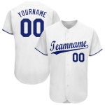 Individuelles weißes Royal-Baseballtrikot Individuelles weißes Royal-Baseballtrikot