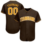 Individuelles braun-gold-weißes Baseball-Trikot Individuelles braun-gold-weißes Baseball-Trikot