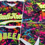 Benutzerdefinierte Graffiti Muster Weiß-Neon Grün 3D Authentic Baseball Jersey Benutzerdefinierte Graffiti Muster Weiß-Neon Grün 3D Authentic Baseball Jersey
