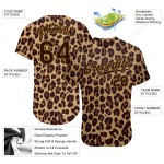 Benutzerdefinierte Braun Braun-Altgold 3D Muster Design Leopard Authentic Baseball Jersey Benutzerdefinierte Braun Braun-Altgold 3D Muster Design Leopard Authentic Baseball Jersey