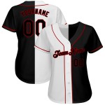 Benutzerdefiniertes Weiß-Schwarz-Rot Authentic Split Fashion Baseball Jersey Benutzerdefiniertes Weiß-Schwarz-Rot Authentic Split Fashion Baseball Jersey