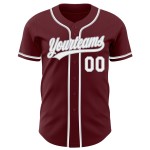 Benutzerdefinierte Burgund Weiß-Grau Authentic Baseball Jersey Benutzerdefinierte Burgund Weiß-Grau Authentic Baseball Jersey