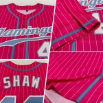 Benutzerdefinierte rosa weiße Nadelstreifen hellblau-weiß authentische Baseball Jersey Benutzerdefinierte rosa weiße Nadelstreifen hellblau-weiß authentische Baseball Jersey