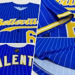 Benutzerdefinierte Royal Weiß Nadelstreifen Gold-Weiß Authentic Baseball Jersey Benutzerdefinierte Royal Weiß Nadelstreifen Gold-Weiß Authentic Baseball Jersey