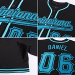Benutzerdefiniertes authentisches Baseball-Trikot in Schwarz und Blaugrün Benutzerdefiniertes authentisches Baseball-Trikot in Schwarz und Blaugrün