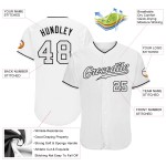 Benutzerdefiniertes weißes, weiß-schwarzes authentisches Baseball-Trikot Benutzerdefiniertes weißes, weiß-schwarzes authentisches Baseball-Trikot