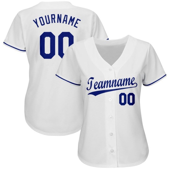 Individuelles weißes Royal-Baseballtrikot Individuelles weißes Royal-Baseballtrikot