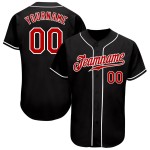 Benutzerdefiniertes authentisches schwarz-rot-weißes Baseballtrikot Benutzerdefiniertes authentisches schwarz-rot-weißes Baseballtrikot
