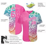 Benutzerdefiniertes 3D-Musterdesign Tropische Palmblätter Authentisches Baseball-Trikot Benutzerdefiniertes 3D-Musterdesign Tropische Palmblätter Authentisches Baseball-Trikot