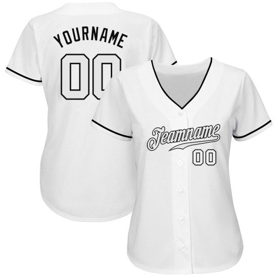 Benutzerdefiniertes weißes, weiß-schwarzes authentisches Baseball-Trikot Benutzerdefiniertes weißes, weiß-schwarzes authentisches Baseball-Trikot