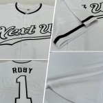 Benutzerdefiniertes weißes, weiß-schwarzes authentisches Baseball-Trikot Benutzerdefiniertes weißes, weiß-schwarzes authentisches Baseball-Trikot