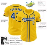 Benutzerdefiniertes authentisches gelbes und weißes Baseball-Trikot Benutzerdefiniertes authentisches gelbes und weißes Baseball-Trikot