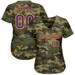 Benutzerdefiniertes authentisches Salute To Service-Baseballtrikot in Lila und Gold Benutzerdefiniertes authentisches Salute To Service-Baseballtrikot in Lila und Gold