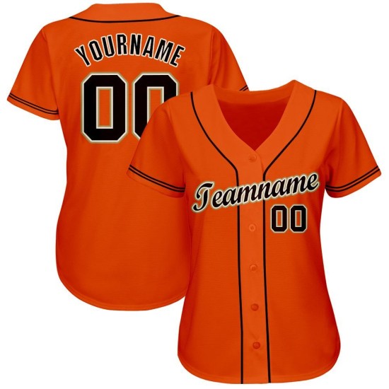 Benutzerdefinierte Orange Schwarz Creme-Altgold Baseball Jersey Benutzerdefinierte Orange Schwarz Creme-Altgold Baseball Jersey