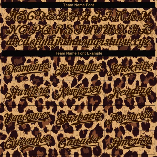 Benutzerdefinierte Braun Braun-Altgold 3D Muster Design Leopard Authentic Baseball Jersey Benutzerdefinierte Braun Braun-Altgold 3D Muster Design Leopard Authentic Baseball Jersey