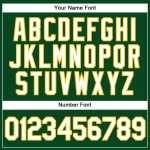 Benutzerdefiniertes authentisches Baseballtrikot mit grünen und weißen Nadelstreifen in Weiß und Gold Benutzerdefiniertes authentisches Baseballtrikot mit grünen und weißen Nadelstreifen in Weiß und Gold