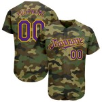 Benutzerdefiniertes authentisches Salute To Service-Baseballtrikot in Lila und Gold Benutzerdefiniertes authentisches Salute To Service-Baseballtrikot in Lila und Gold