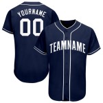 Benutzerdefiniertes marineblau-weißes Baseball-Trikot Benutzerdefiniertes marineblau-weißes Baseball-Trikot