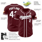 Benutzerdefinierte Burgund Weiß-Grau Authentic Baseball Jersey Benutzerdefinierte Burgund Weiß-Grau Authentic Baseball Jersey