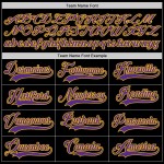 Benutzerdefiniertes authentisches Baseballtrikot in Schwarz, Lila und Gold Benutzerdefiniertes authentisches Baseballtrikot in Schwarz, Lila und Gold