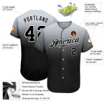 Benutzerdefinierte grau schwarz-weiß authentische verblasst Mode Baseball Jersey Benutzerdefinierte grau schwarz-weiß authentische verblasst Mode Baseball Jersey