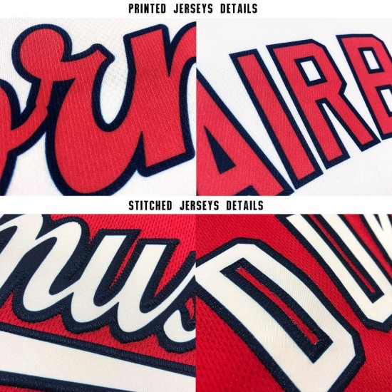 Benutzerdefiniertes rot-weiß-schwarzes Baseballtrikot Benutzerdefiniertes rot-weiß-schwarzes Baseballtrikot