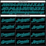 Benutzerdefiniertes authentisches Baseball-Trikot in Schwarz und Blaugrün Benutzerdefiniertes authentisches Baseball-Trikot in Schwarz und Blaugrün