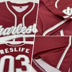 Benutzerdefinierte Burgund Weiß-Grau Authentic Baseball Jersey Benutzerdefinierte Burgund Weiß-Grau Authentic Baseball Jersey