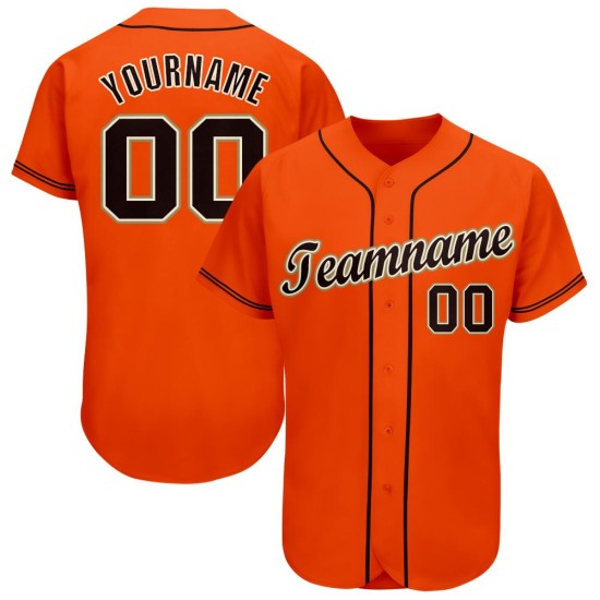 Benutzerdefinierte Orange Schwarz Creme-Altgold Baseball Jersey Benutzerdefinierte Orange Schwarz Creme-Altgold Baseball Jersey