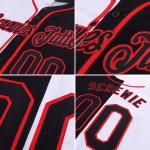 Benutzerdefiniertes Weiß-Schwarz-Rot Authentic Split Fashion Baseball Jersey Benutzerdefiniertes Weiß-Schwarz-Rot Authentic Split Fashion Baseball Jersey